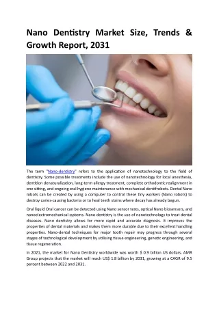 Nano Dentistry Market Size