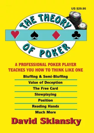 PDF✔️Download ❤️ The Theory of Poker: A Professional Poker Player Teaches You How To Think