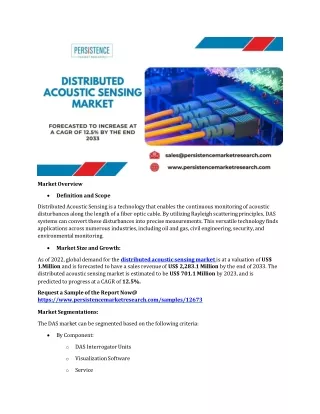 Distributed Acoustic Sensing Market to Witness Rapid Increase in Consumption