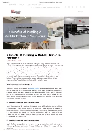 6 Benefits Of Installing A Modular Kitchen In Your Home