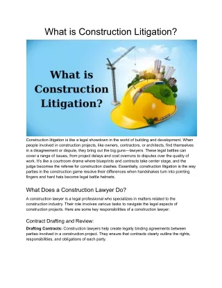 What is Construction Litigation