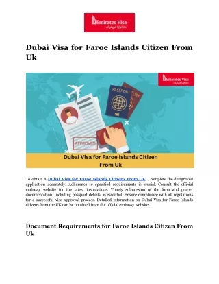 Dubai Visa for Faroe Islands Citizen From Uk (1)