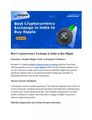 Best Cryptocurrency Exchange in India to Buy Ripple