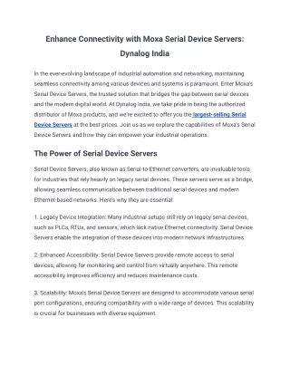 UnlockSeamlessConnectivitywith Serial Device Servers: Your Gateway to Efficiency
