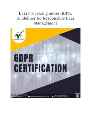 Data Processing under GDPR: Guidelines for Responsible Data Management