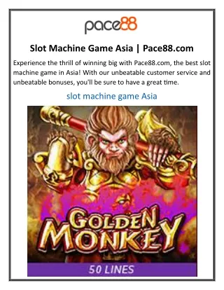 Slot Machine Game Asia Pace88