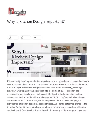 Why Is Kitchen Design Important