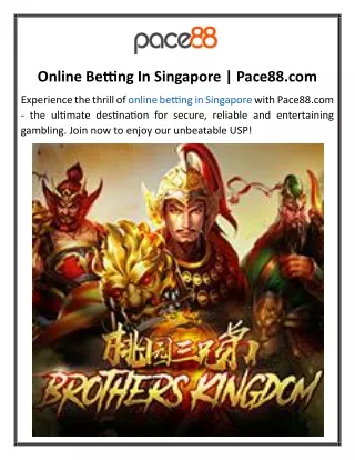 Online Betting In Singapore Pace88