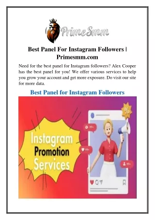 Best Panel For Instagram Followers | Primesmm.com