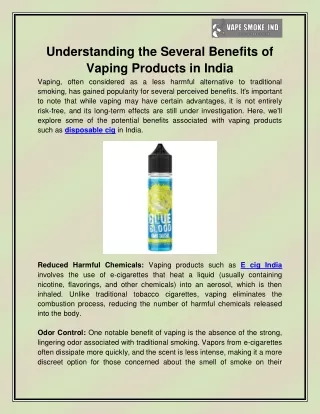 E cig India