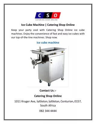 Ice Cube Machine   Catering Shop Online