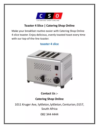 Toaster 4 Slice    Catering Shop Online