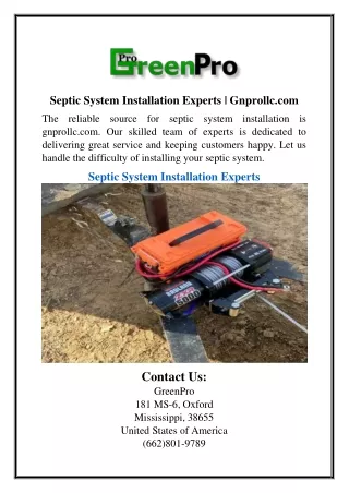 Septic System Installation Experts | Gnprollc.com