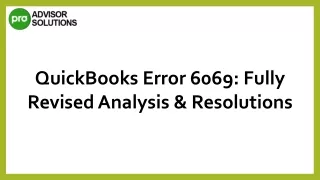 Easy Way To Rectify QuickBooks Error 6069