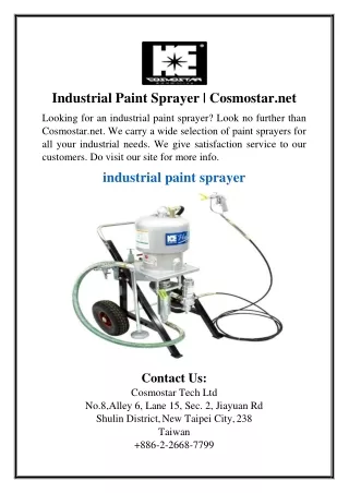 Industrial Paint Sprayer | Cosmostar.net
