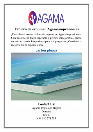 Tablero de espuma | Agamaimpresion.es