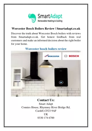 Worcester Bosch Boilers Review | Smartadapt.co.uk