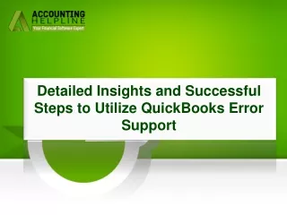 Resolve issues with QuickBooks error support