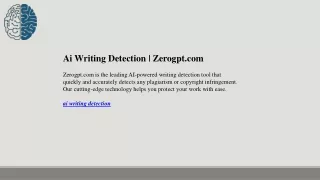 Ai Writing Detection  Zerogpt.com