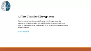 Ai Text Classifier  Zerogpt.com