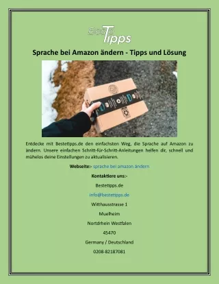 Sprache bei Amazon ändern  Tipps und Lösung