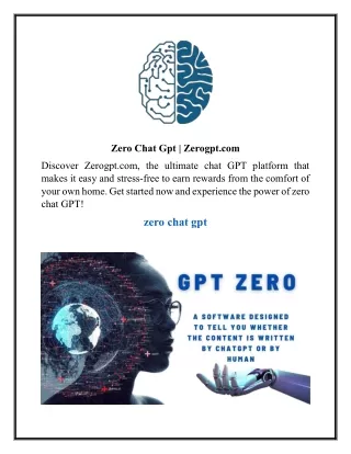 Zero Chat Gpt  Zerogpt.com