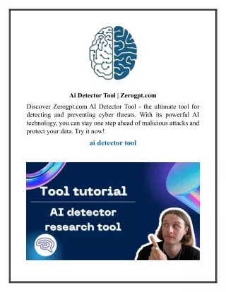 Ai Detector Tool  Zerogpt.com