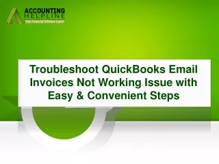 Quickly Resolve QuickBooks email invoices not working issue