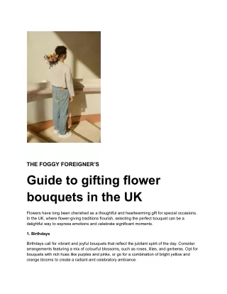 Guide to gifting flower bouquets in the UK