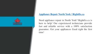 Appliance Repair North York  Rightfix.ca