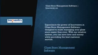 Glass Store Management Software  Innoventry.in