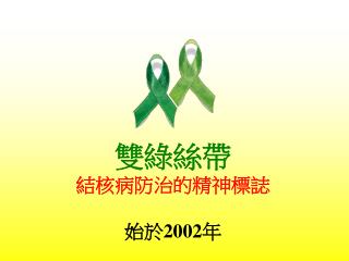 雙綠絲帶 結核病防治的精神標誌 始於2002年