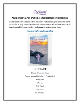 Memorial Cards Dublin  Eternalmemorialcards.ie