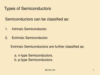 Types of Semiconductors