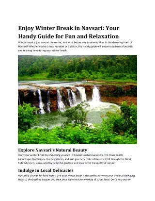 Enjoy Winter Break in Navsari 0.1