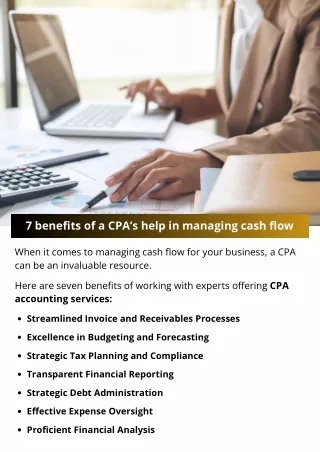 7 benefits of a CPA’s help in managing cash flow