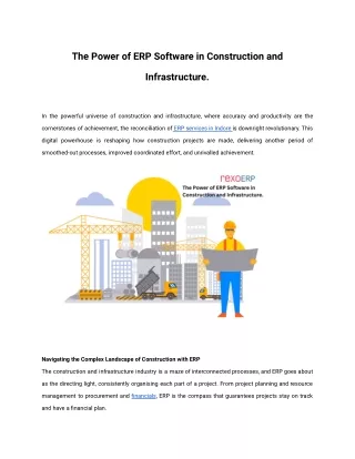 The Power of ERP Software in Construction and Infrastructure.