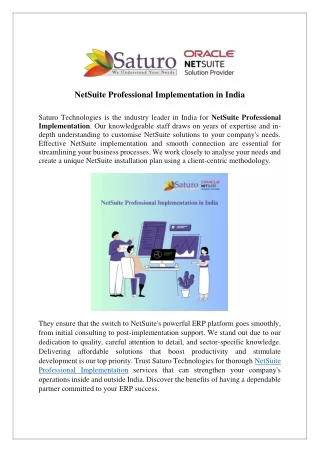 NetSuite Professional Implementation in India