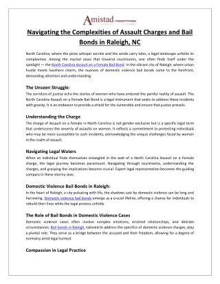 Navigating the Complexities of Assault Charges and Bail Bonds in Raleigh, NC