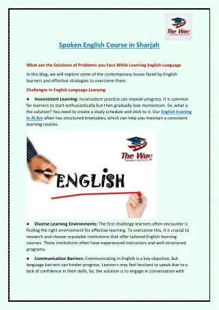 Spoken English Course in Sharjah