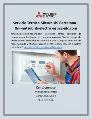 Servicio Técnico Mitsubishi Barcelona | Xn--mitsubishielectric-espaa-nlc.com