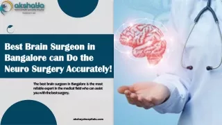 Best Brain Surgeon in Bangalore