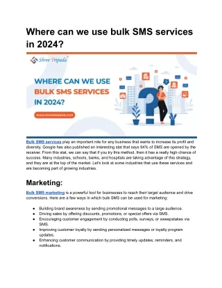 Where can we use bulk SMS services in 2024