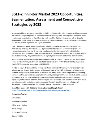 SGLT-2 Inhibitor Market