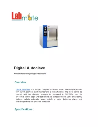 Digital Autoclave