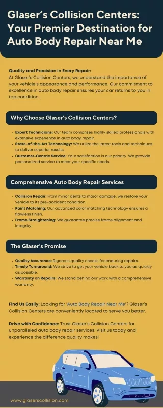 Glaser’s Collision Centers Your Premier Destination for Auto Body Repair Near Me