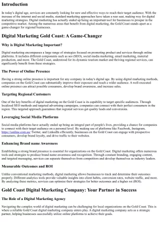 Digital Marketing Gold Coast: A Game-Changer for Local Organizations