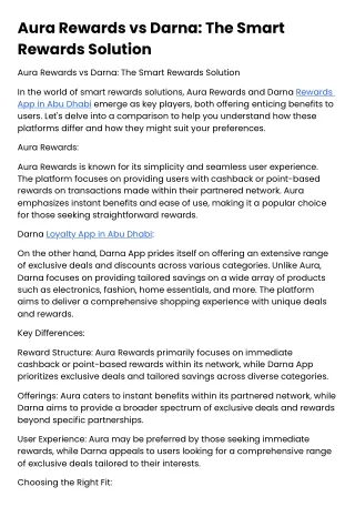 Aura Rewards vs Darna: The Smart Rewards Solution