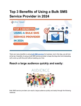 Top 3 Benefits of Using a Bulk SMS Service Provider in 2024