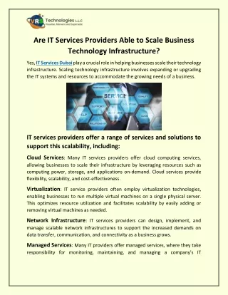 Are IT Services Providers Able to Scale Business Technology Infrastructure?